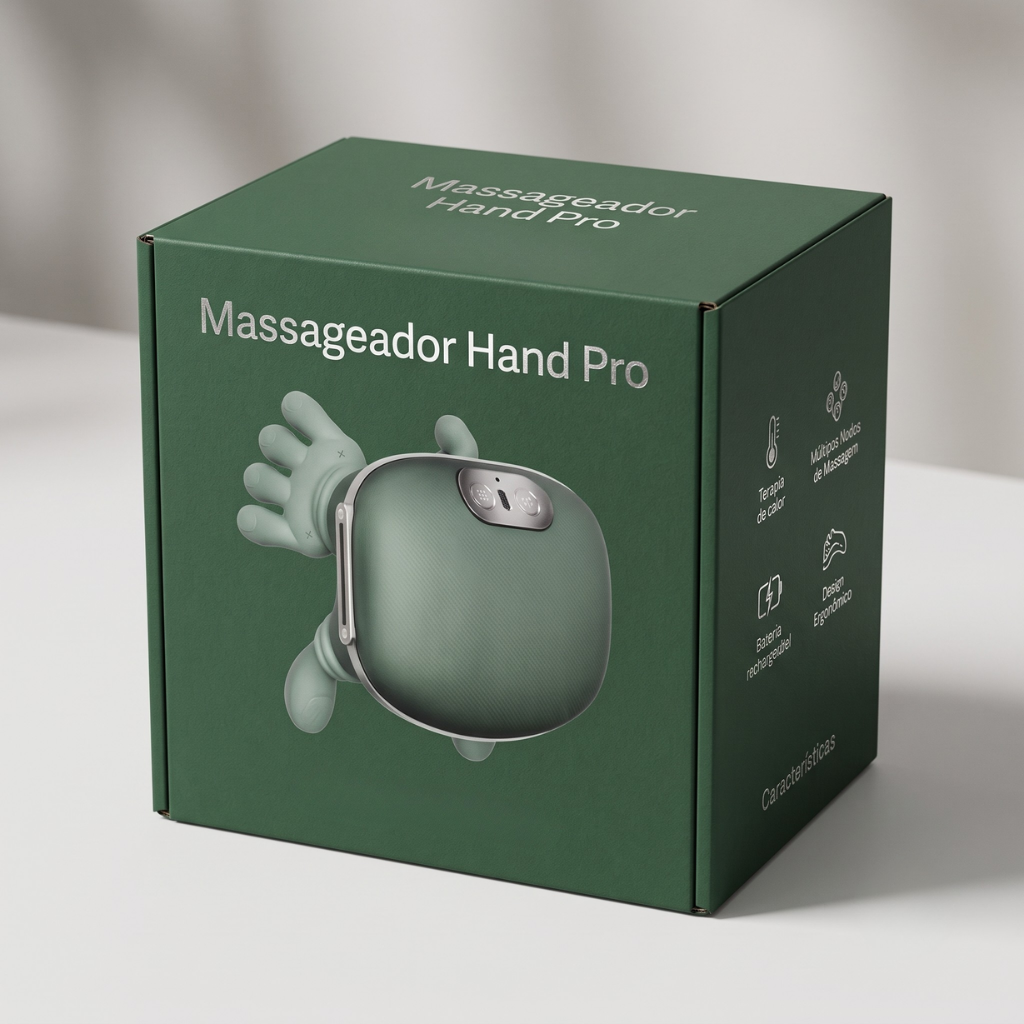 Massageador Hand Pro na caixa